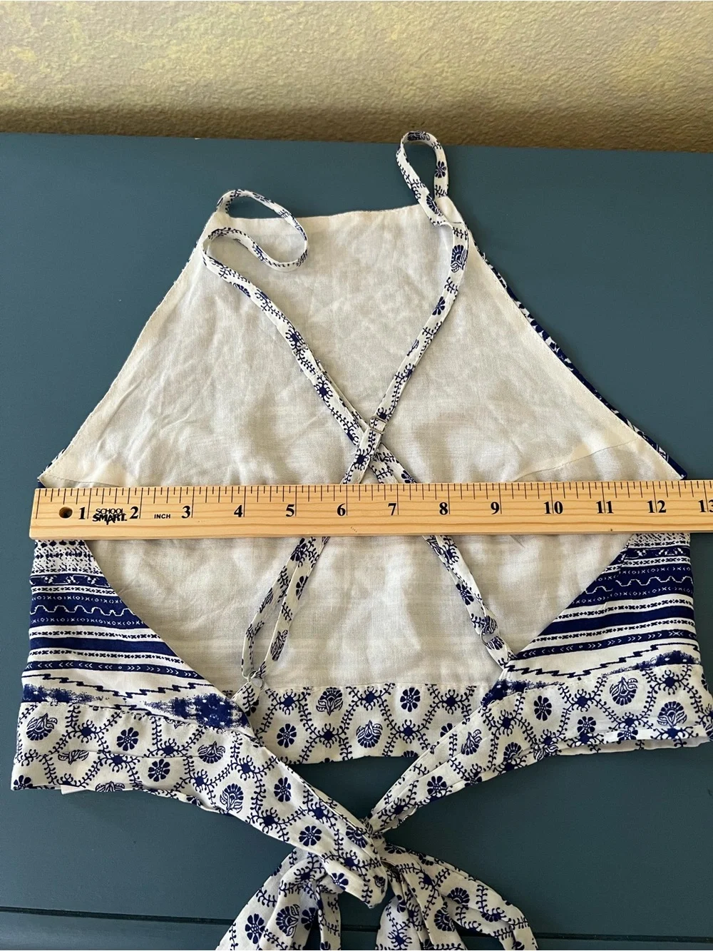 Latiste Miami Blue White Boho 2-Piece Crop Top Maxi Skirt Set M